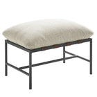 Modway Raya Outdoor Patio Boucle Ottoman - Ivory-Powder-Coated Aluminum Frame