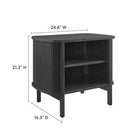 Modway Cadence Open Nightstand - Black-Rubberwood, Particleboard, MDF Construction