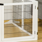 PawHut Wooden Freestanding Pet Gate with 6 Panels and 2 Support Feet - White-Colour: White 