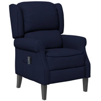 HOMCOM Massage Recliner with Footrest - Blue-Two vibration massage target zones in the back