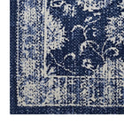 Modway Kazia Distressed Floral Lattice Area Rug - 5 ft W x 8 ft L - Dark Blue/Ivory-Stain Resistant / Easy To Clean