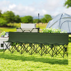 Outsunny 6 Seat Folding Camping Chair with Cup Holder and Carrying Case for Camping - Dark Green-Reinforced steel frame supports up to 250 lb per seat