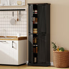 HOMCOM 72" H Pantry Cabinet for Dining Room - Black-Suitable for kitchen, dining, or living areas with elegant appeal 