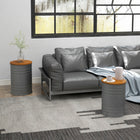 HOMCOM Nesting Tables - Grey-Large storage space to store books, magazines, purses, scarves or other accessories with lifts off lid