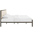 Modway Mia Fabric King Bed - Brown Beige-Assembly required