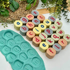 Yellow Door Alphabet Stamping Stones - Lowercase-With consonants painted red and vowels blue, this versatile resource will support a wide range of early literacy activities and is ideal for developing skills with initial, middle and final letter sounds, and simple CVC words.