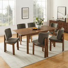 Modway Alba 7-Piece Dining Set - Walnut/Taupe-Assembly Required