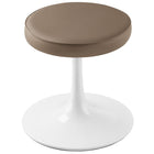 Modway Lippa Vegan Leather Round Stool - Mushroom Brown-Versatile Round Stool