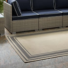 Modway Rim Solid Border Indoor/Outdoor Area Rug - 5 ft W x 8 ft L - Grey/Beige-Gripping Rubber Underside 