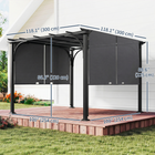 Outsunny 10 ft W x 10 ft L Retractable Pergola - UPF50+ Outdoor Pergola Gazebo-Top canopy can be sliding in sides to keep the shading area