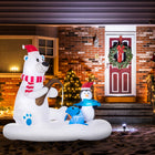 Outsunny 6' Lit Inflatable Polar Bear & Penguin Fishing on Board Christmas Decoration-Deflates for easy storage 