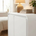 Modway Lumo 2-Door Curved Wood Accent Cabinet - White-Push-To-Open Door Mechanism