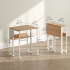 HOMCOM 31.5" Rolling Folding Desk with Wheels and Storage Bag - Natural-Small computer desk features a storage bag for small items to keep the study table tidy