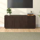 Hudson&Canal Hanson TV Stand for TV's up to 65" - Alder Brown-Constructed of sturdy MDF and PVC materials in a handcrafted alder brown finish
