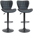 HOMCOM Adjustable Swivel PU Leather Bar Stools - Black - 2 Pack-A set of 2 gives you a matching look
