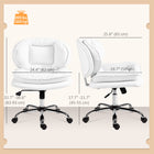 HOMCOM Criss Cross Armless Wide Office Chair with Wheels - White-Features 360-degree swivel and silent wheels for smooth, floor-safe mobility