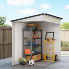 Outsunny Steel Garden Storage Shed with Lockable Door - 2 Air Vents for Backyard - 4' x 8' -2 ventilation slots maintain interior dryness and freshness
