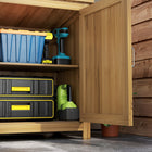 Outsunny Wooden Garden Shed - 43" x 20" x 34"-Sloped roof design prevents water accumulation, enhancing durability
