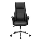 Monarch Specialties 7344 Ergonomic Leather-Look Office Chair - Black-Designed for long hours of work, the high back, headrest, armrests and foam cushioning provide exceptional ergonomic support, while the adjustable height ensures personalized comfort