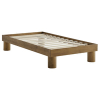 Modway Runa Wood Twin Platform Bed - French Oak-Twin Size Platform Bed