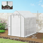 Outsunny Walk-in Greenhouse - 3 Tier - 12 Shelves - White- Hemmed edging reinforces the cover and helps prevents tearing
 