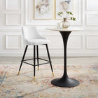 Modway Adorn Performance Velvet Bar Stool - White-Performance Velvet Polyester Upholstery
