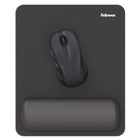 Fellowes Breyta Mousepad Wrist Rest with HEX Cushion - Black-The soft touch, anti-dust coated wrist rest provides a premium finish and smooth mousing experience