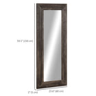 HOMCOM Farmhouse Full Length Mirror - 23.6" W x 59.1" H - Brown-Glass mirror inside fir wood frame and MDF backing 