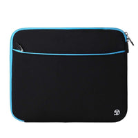 Vangoddy Neoprene 12" Laptop Protective Sleeve Case with Extra Pocket - Black/Blue-Water Resistant Neoprene Material. Protects your laptop from moisture and minor spills.