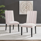 Modway Catalyst Performance Velvet Dining Side Chairs - Pink - Set of 2-Stain-Resistant Performance Velvet
