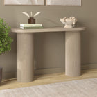 Hudson&Canal Isa Oval Fluted Console Table - 55" W - Alder White-Features easy assembly