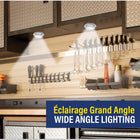 Bell+Howell Bionic Super Bright Under Cabinet Puck Lights - 3 Pack-Hassle-free design, attach to walls, cabinets or closets using the included adhesive backing