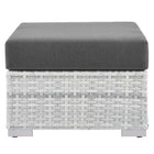 Modway Convene Outdoor Patio Ottoman - Light Grey/Charcoal-Ships Pre-Assembled