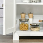 HOMCOM 63" H Freestanding Kitchen Pantry Cabinet with Shelves - White-Colour: White 