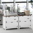 HOMCOM 4 Drawer File Cabinet with Quiet Slides - White-Barn-style detailing and matte black accents for a farmhouse-inspired look