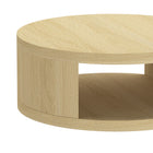 Manhattan Comfort Alure 36" Contemporary Round Coffee Table - Natural Oak-Wood grain laminate finish that adds depth and contemporary appeal