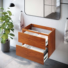Modway Scenic 30" Wall-Mount Bathroom Vanity Cabinet - Cherry/Walnut-Drywall Friendly Mounting Cleat