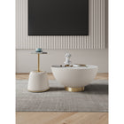Manhattan Comfort Anderson Modern 28.15" Coffee Table and 15.75" End Table - Cream - Set of 2-Coffee Table Features Beautiful Ceramic Marble Table Top