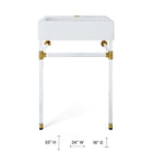 Modway Redeem 24" Acrylic Wall-Mount Bathroom Vanity - Clear/White-Wall-Mount