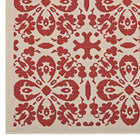 Modway Ariana Vintage Floral Trellis Indoor/Outdoor Area Rug - 4 ft W x 6 ft L - Red/Beige-Stain Resistant / Easy To Clean