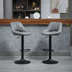 HOMCOM Adjustable Counter Height Swivel Bar Stools - Grey - 2 Pack-Seat height is adjustable to counter height or bar height. The swivel seat ensures free rotation

