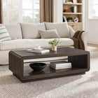 Hudson&Canal Lonni 47" Wide Rectangular Coffee Table - Brown Oak-Features easy assembly
