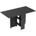HOMCOM Drop Leaf Folding Dining Table with 2-Tier Shelves & Rolling Casters for 2-4 - Black-Drop leaf design - use this extendable dining table three ways – no side up, a single side up or both sides up