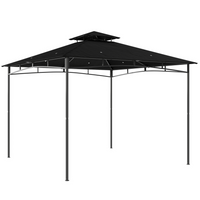 Outsunny 10 ft W x 10 ft L Gazebo - So ft L Top Garden Gazebo with 2-Tier Roof - Black-180g/m² PA-coated polyester fabric shields against rain and harmful sunrays