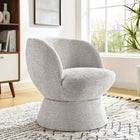 Modway Vesta Chenille Fabric Upholstered Swivel Chair - Dove Grey-Chenille Fabric Upholstery