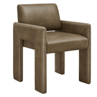 Modway Daven Vegan Leather Dining Armchair - Mushroom-Versatile Dining Armchair