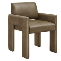 Modway Daven Vegan Leather Dining Armchair - Mushroom-Versatile Dining Armchair