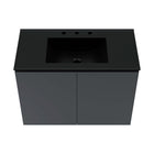 Modway Bryn 36" Wall-Mount Bathroom Vanity - Grey/Black-Soft-Close Doors