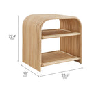 Modway Eve Curved Natural Rattan Side Table - Natural-Fixed Shelf