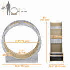 PawHut 36" Cat Wheel with Brake and Scratching Pads - Grey-Easily replaceable corrugated cardboard for convenience 